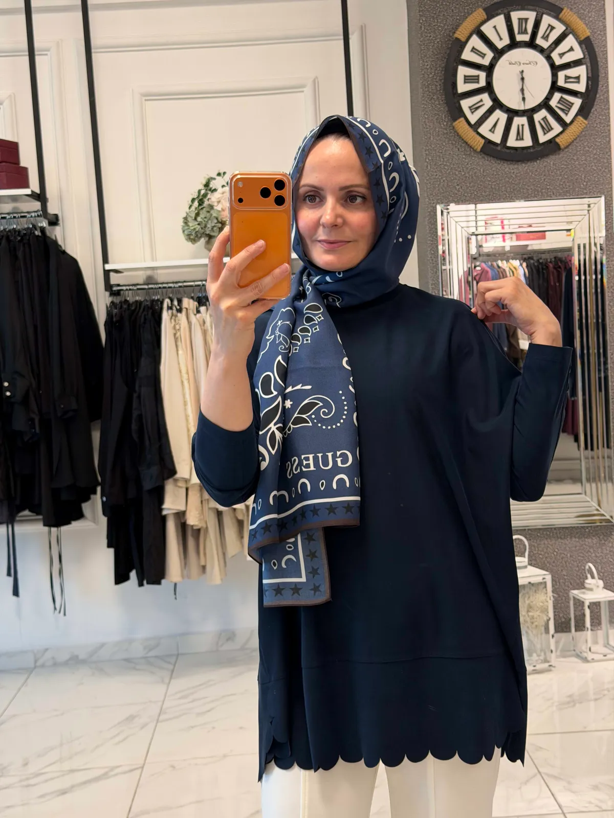 Lazer Kesim Tunik  - Lacivert