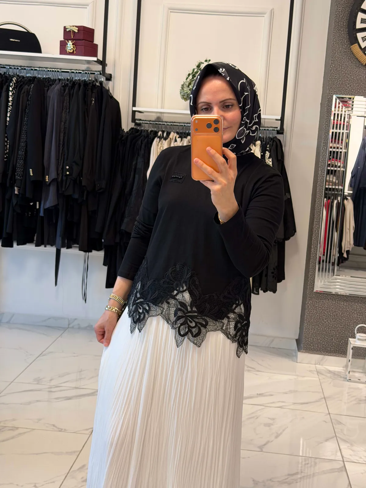 GHISA DANTEL DETAYLI BLUZ TUNİK - Siyah
